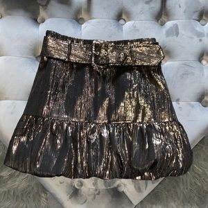Metallic mini skirt